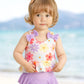 Mioglrie Toddler Bathing Suit Girl 3T 4T Swimsuit Girls Toddler Beach Swim Suit 2 Piece Purple Floral Bikini Summer Swimwear Tan