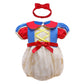 NEWEPIE Baby Girls Snow White Princess Costume Halloween Outifts Embroidered Lace Birthday Romper Tutu Dress w/Headband