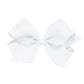 Wee Ones Girls' Classic Grosgrain Hair Bow On A Weestay No-Slip Hair Clip, Stylish For All Hair Types, Medium Bow, White
