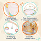 B. Baby - Wooden Baby Gym - Soft Play Mat - 5 Hanging Sensory Toys - Developmental Activities - Newborn - Sunrise To Sunset Play