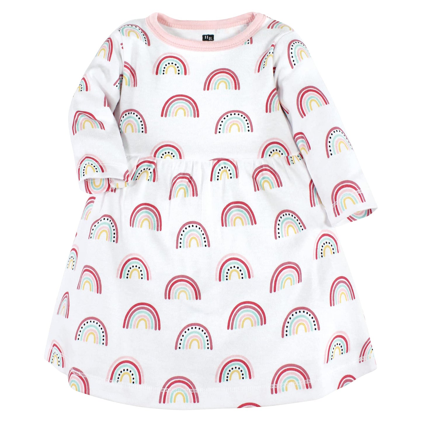 Hudson Baby Infant And Toddler Girl Cotton Dresses, Modern Rainbow, 6-9 Months