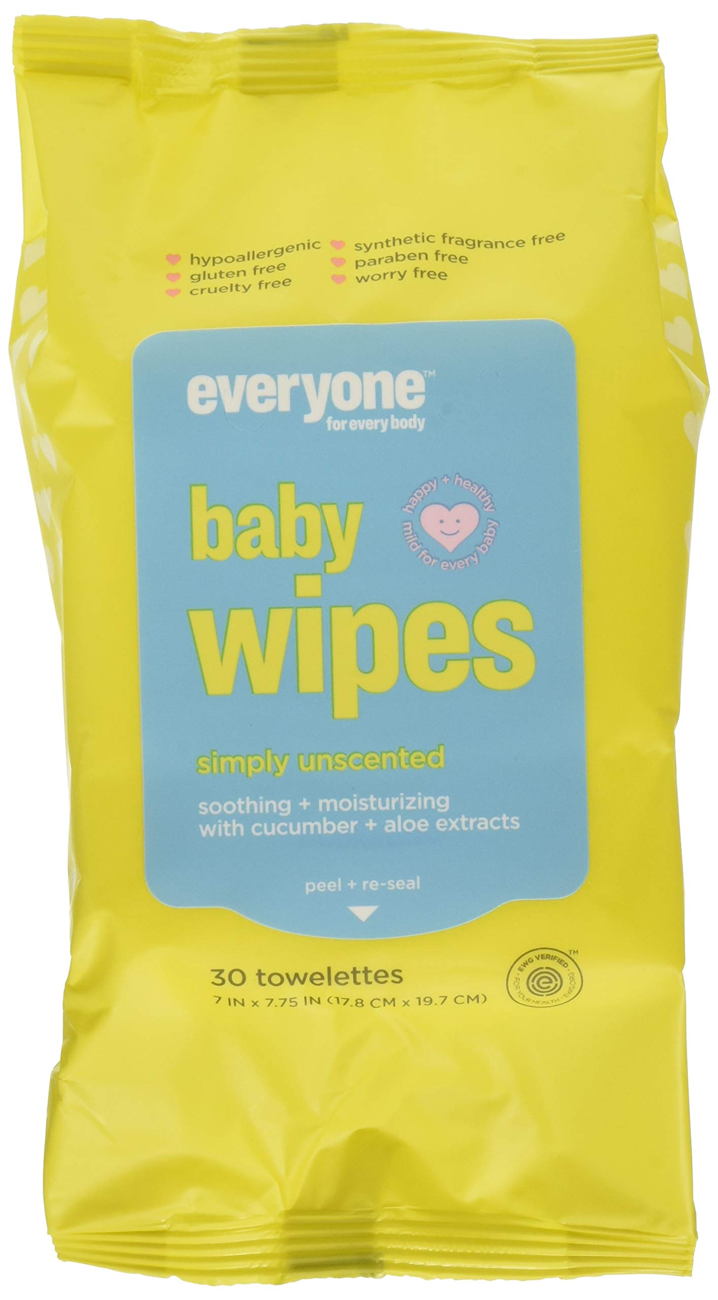 Everyone Baby Wipes Unscented, Chamomile + Aloe, 30 Ea, 30Count
