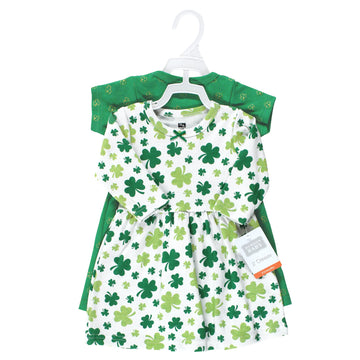 Hudson Baby Girls' Cotton Dresses, Shamrocks, 5T