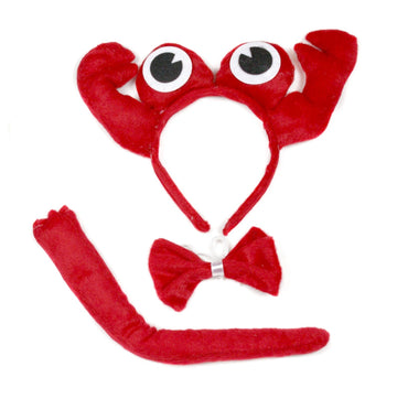 Petitebella Red Crab Headband Bowtie Tail 3Pc Costume (Red, One Size)