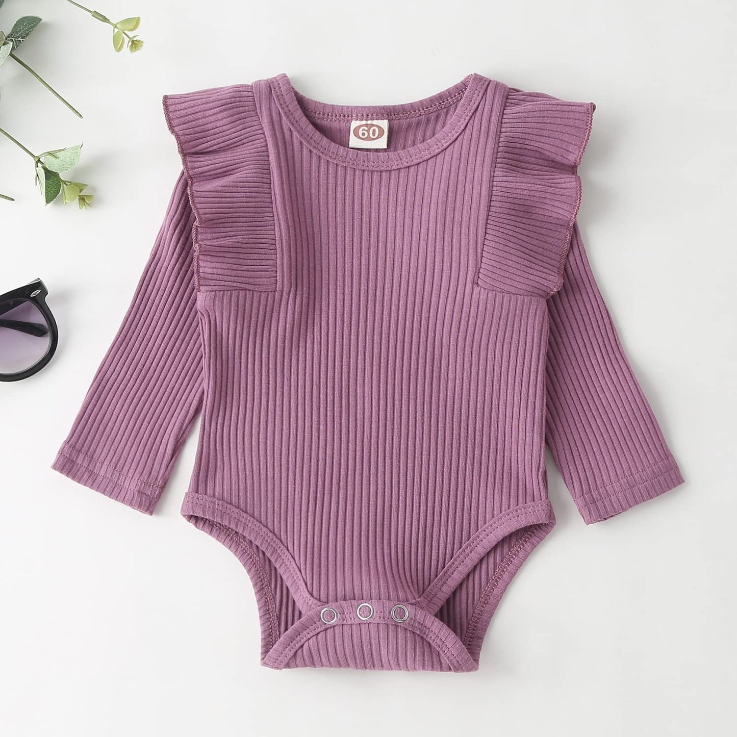 Fullfamous Infant Baby Girl Clothes Outfits,Fall Winter Onesie And Pant Set 0-3 Months Purple