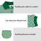 College Baby Striped Game Day Polo Dress With Bloomer - North Dakota Fighting Hawks Hawk Head Logo - Kelly/White - 12 Months