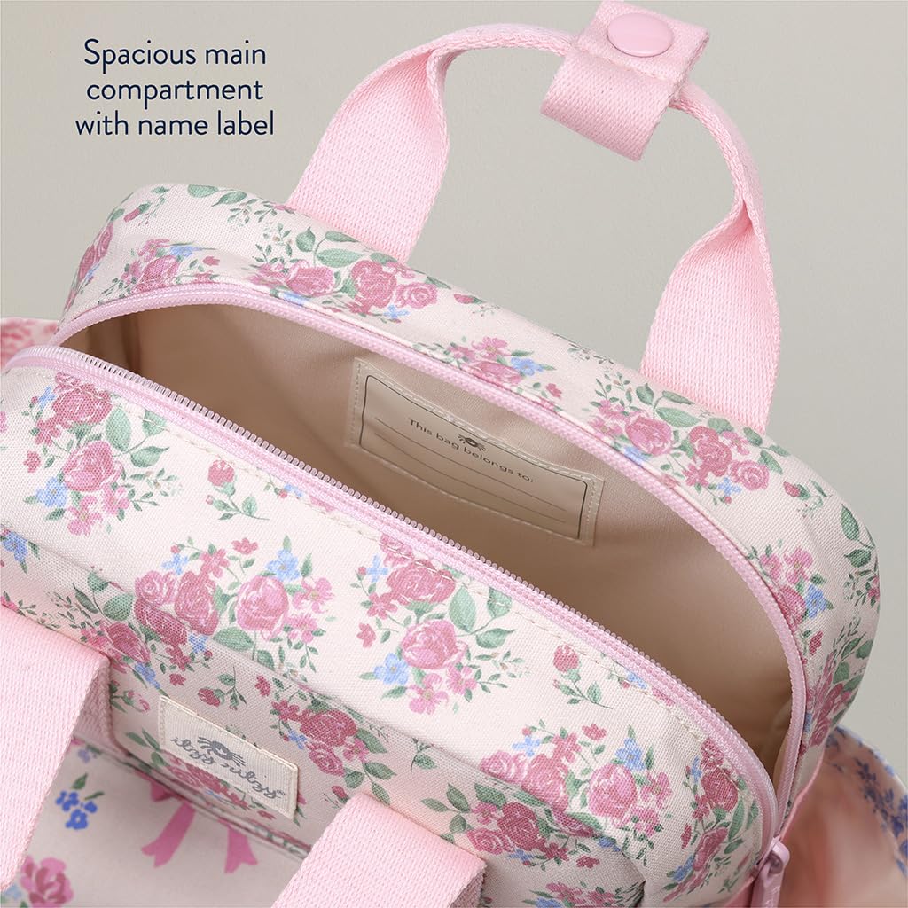 Itzy Ritzy Toddler Backpack - Daycare Bag - Features Adjustable Shoulder Straps, 2 Side Pockets & Spacious Interior With Wipeabl