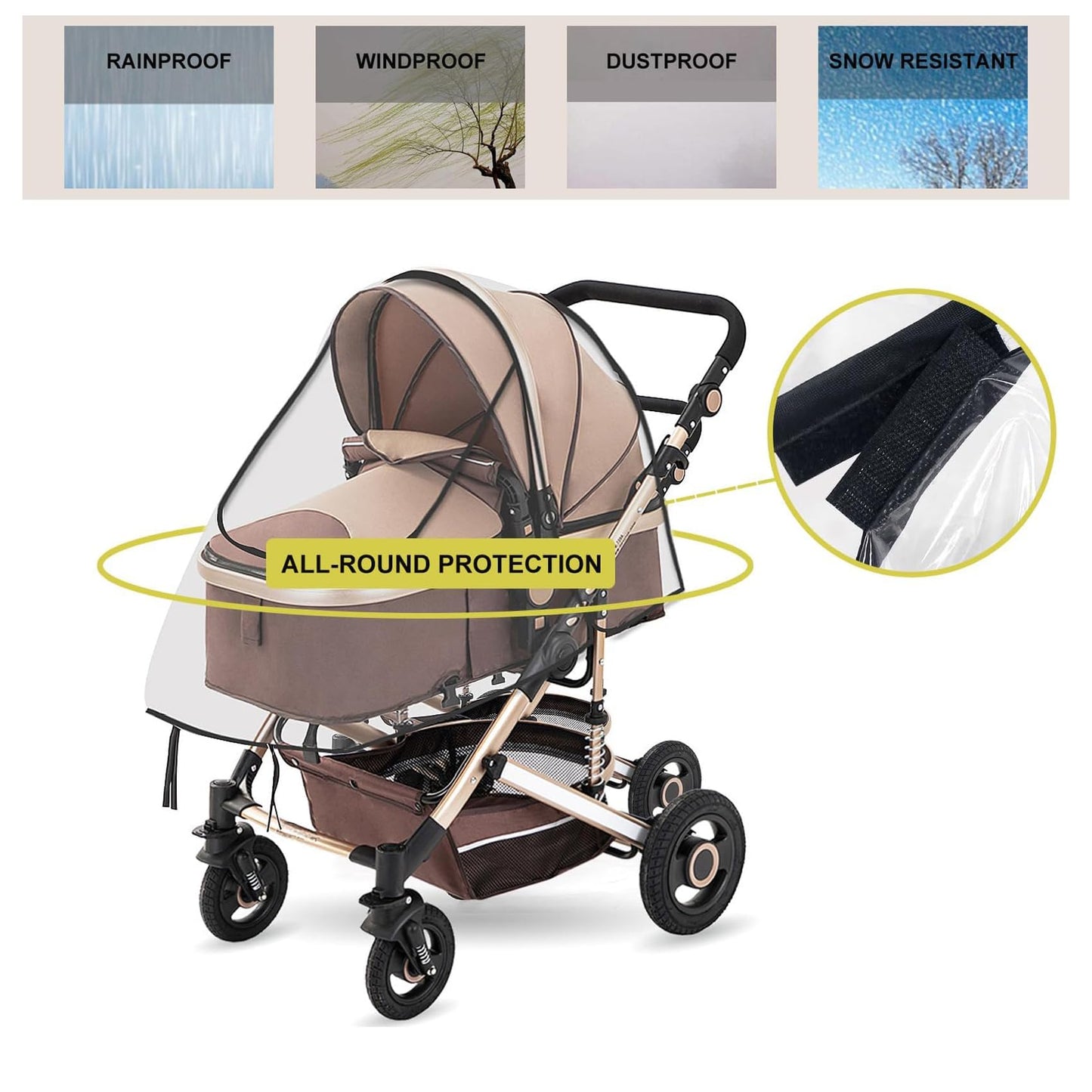 Lfdlmj Baby Stroller Cover, Universal Winter Waterproof Rain Cover For Baby Stroller Protect Baby Stroller Cover Protect Form Ra