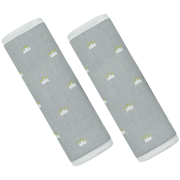 Cuxfls Baby Strap Cover For Children, 2 Pcs Infant Car Seat Belt Cover Pad, Neck Pad Protector For Kids Newborn Toddlers (Grey C