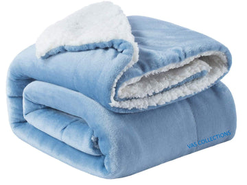 VAS COLLECTIONS Flannel Sherpa Baby Blanket | 2Layer Soft & Fluffy AC Blanket | 250 GSM, 800 g Lightweight AllSeason Wrapping 