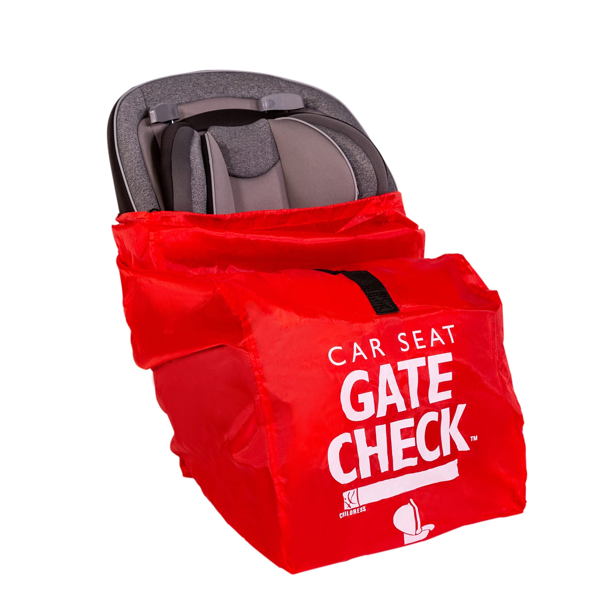 J.L. Childress Gate Check Bag - Air Travel Bag - Fits Convertible Car Seats, Infant Carriers & Booster Seats, Red