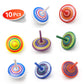 Wood Spinning Tops, Multicolored Painted Kids Novelty Wooden Gyroscopes, Fun Flip Tops, Assorted Standard Tops, Kindergarten Edu