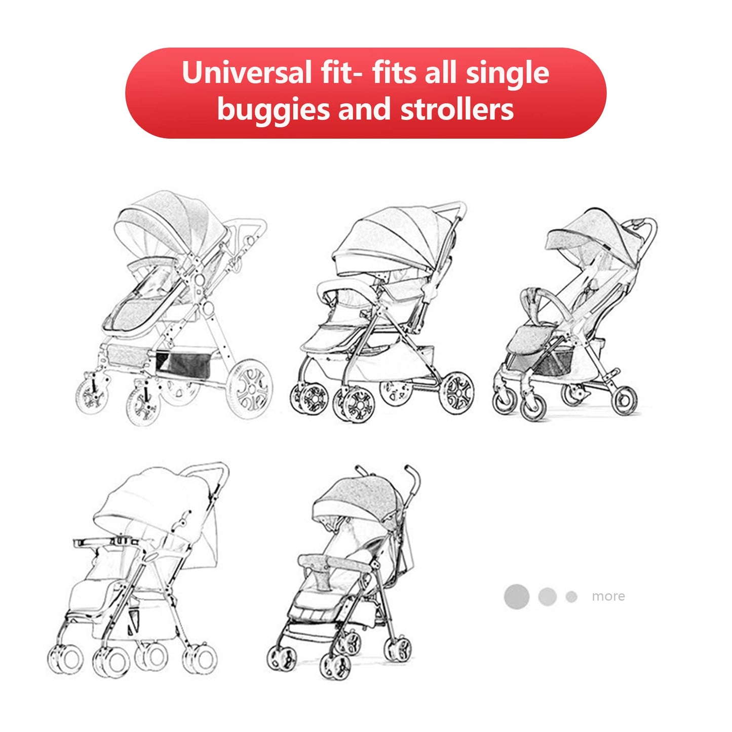 Sun Shade for Strollers, UV Sun and Sleep Shade Universal Fit for Baby Strollers, Blackout Stroller Cover, Breathable and Stops