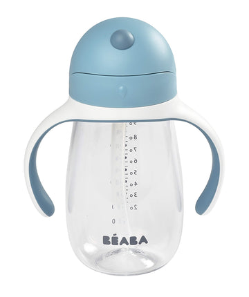 Beaba Straw Sippy Cup, Toddler Baby Straw Cup With Removable Handles, Leak And Spill Proof, Bpa Phthalate Free, 8+ Months, 10 Oz