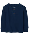 The Children'S Place Baby Boys And Toddler Boy Long Sleeve Thermal Henley Top Shirt, Tidal, 18-24 Months Us