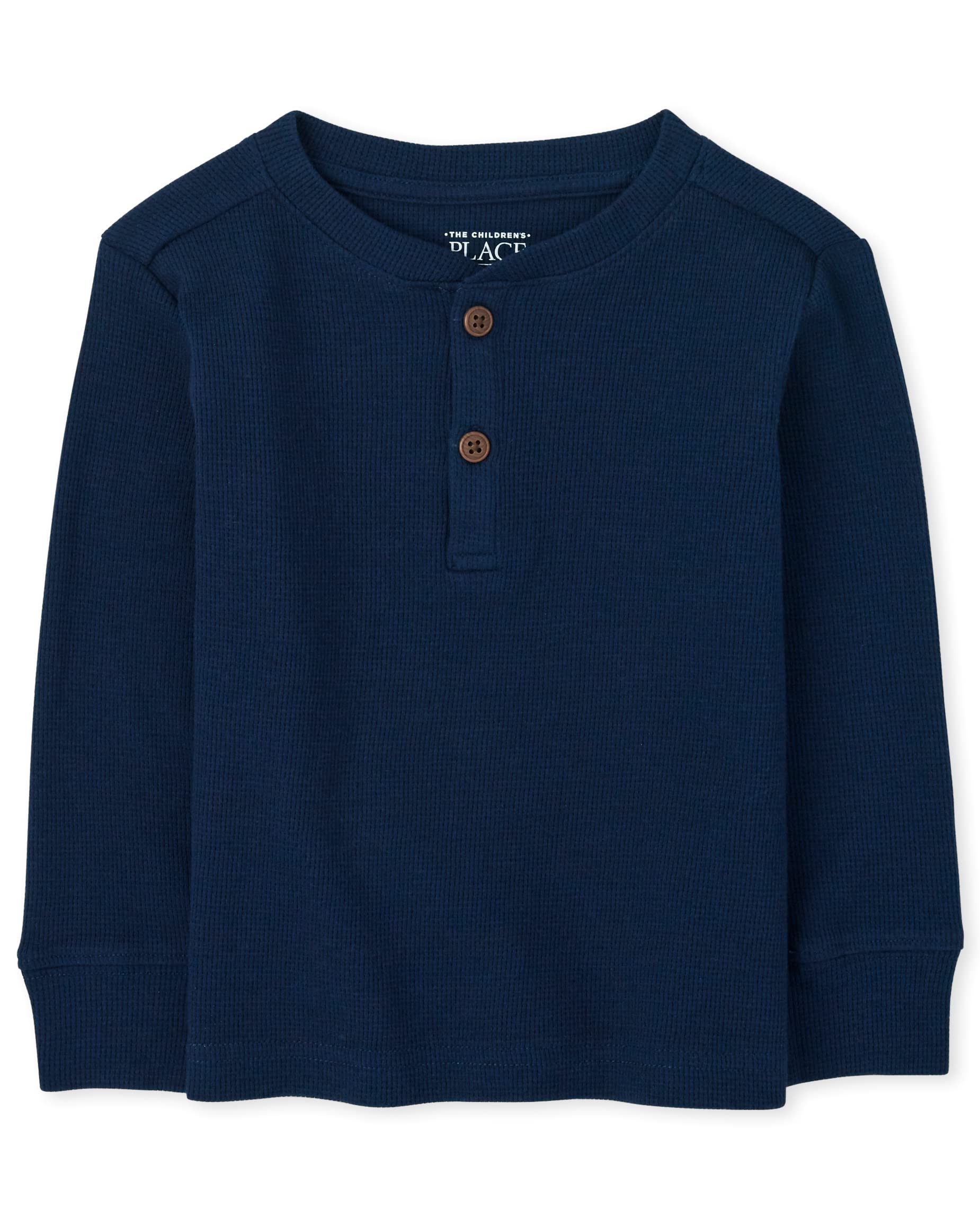 The Children'S Place Baby Boys And Toddler Boy Long Sleeve Thermal Henley Top Shirt, Tidal, 18-24 Months Us