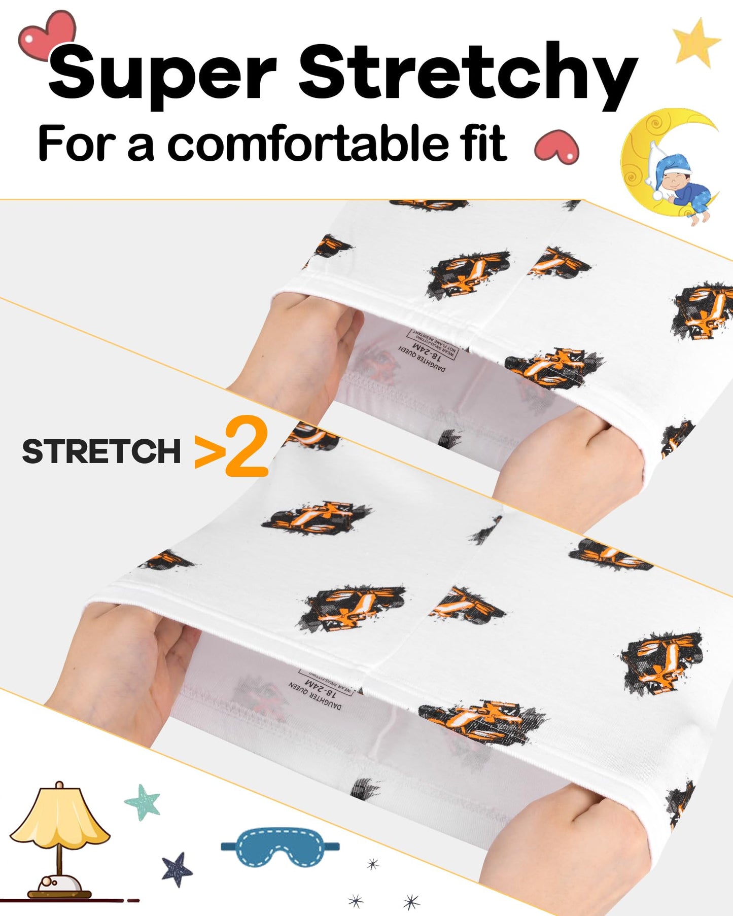 Daughter Queen Boys Pajamas 18-24 Months Summer Pjs Cars Pj Sets Baby Toddler 100% Cotton Short Sleeve Jammies Fast Car Sleepwea