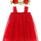 Bgfks Layered Tulle Tutu Dress For Toddler Girls,Baby Girl Rainbow Tutu Princess Skirt Set With Flower Headband.(Red,2T)