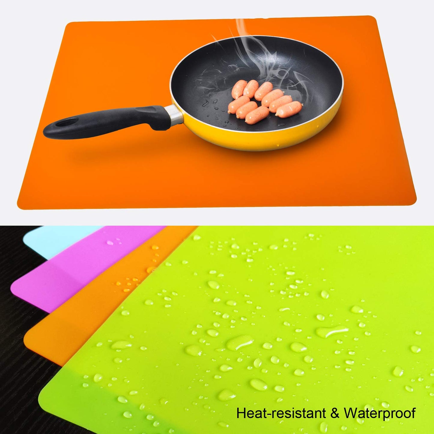 Placemats For Kids, Silicone Placemat For Dining Kitchen Table, Waterproof Dining Mat For Kids Baby Toddler, Reusable, Easy To C