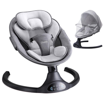 LAREX Baby Swing Infant Swing Electric Toddler Baby Rocker Portable for Newborn Boy Girl, 5 Sway Speeds with Remote Control, 10 