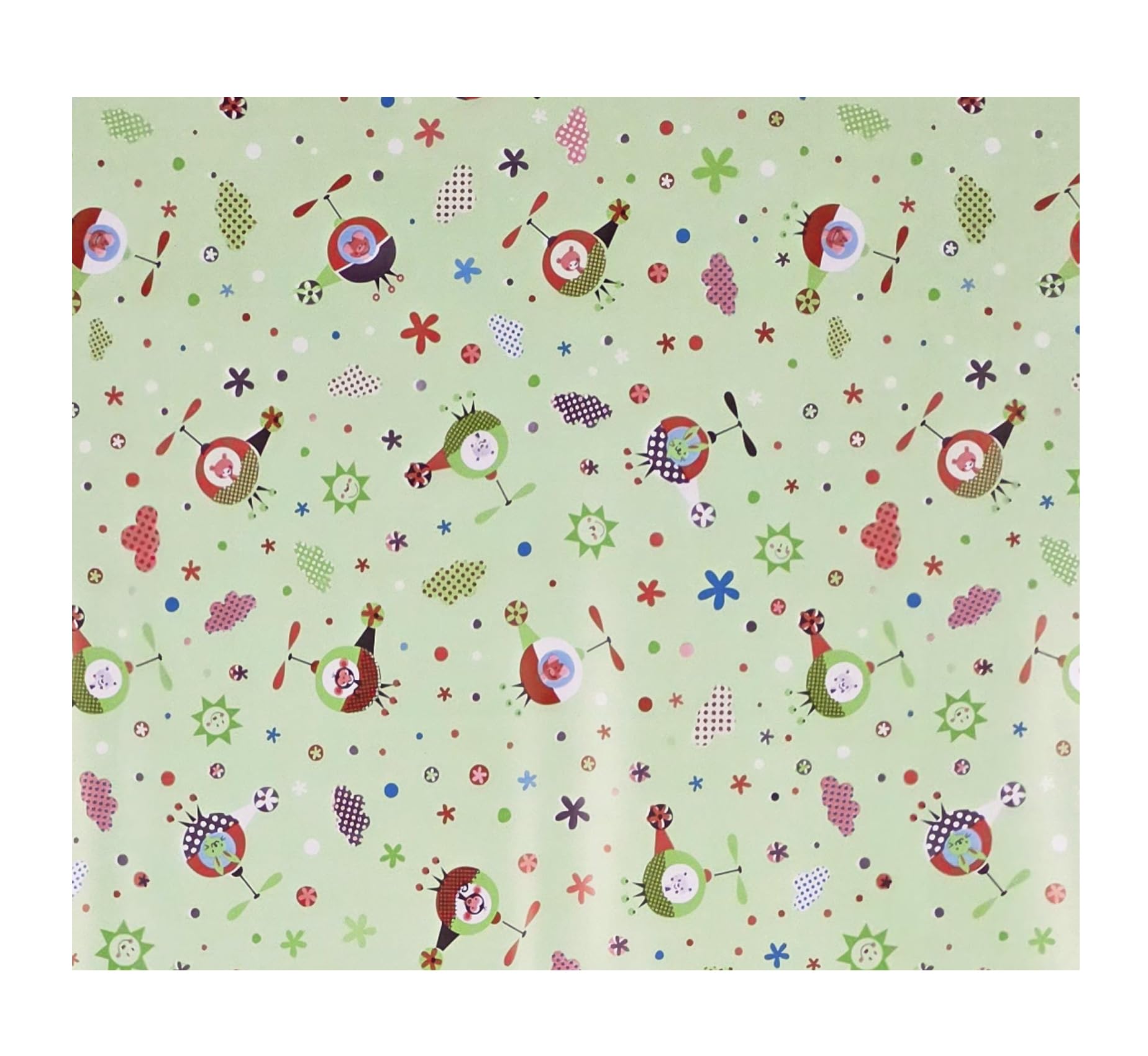 Pookie Plastic Sheet | Rubber Sheet For Babies | Bed Wetting Protector | 012 Months | 90 X 90 Cm (Green Helicopter)