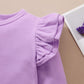 Toddler Baby Girls Long Sleeve Ruffle T Shirt Kids Casual Plain Solid Top Blouse T-Shirt Undershirt (Purple,2-3T)