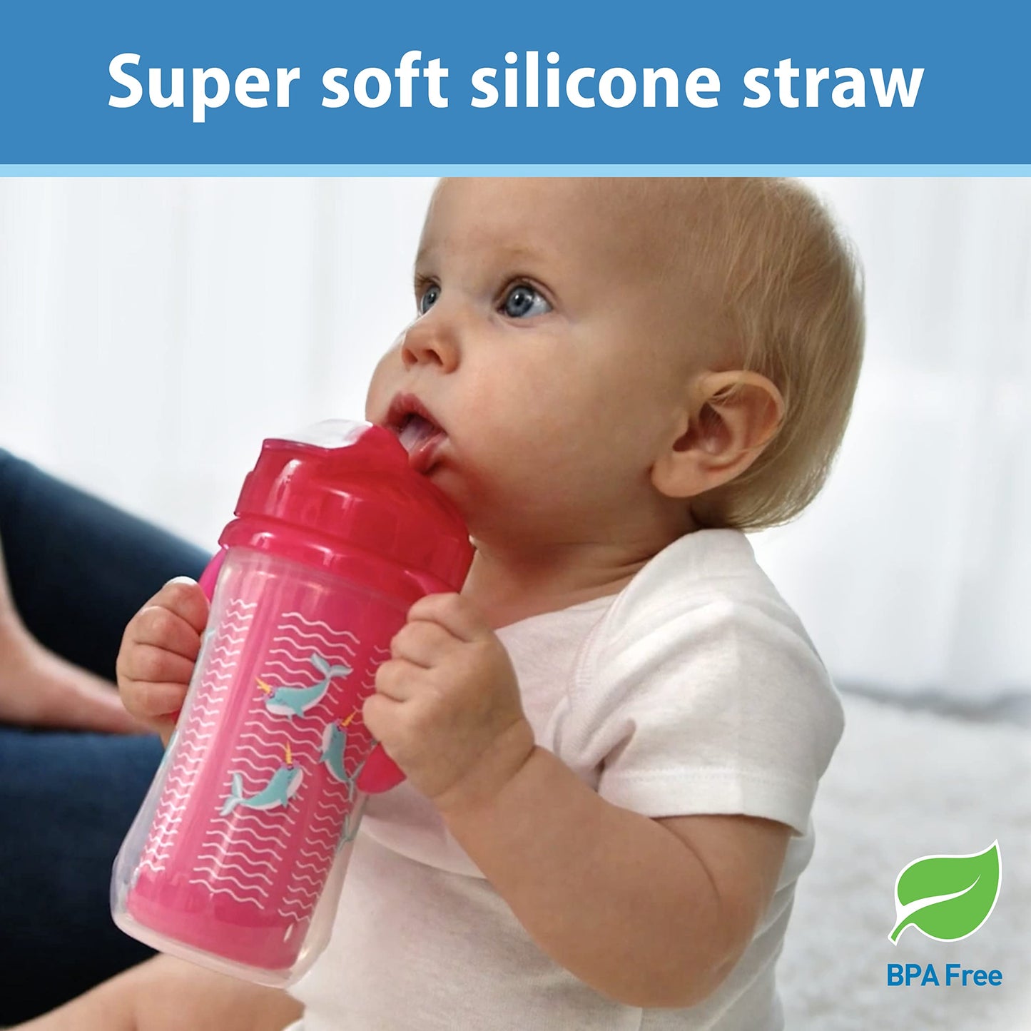 Dr. Brown'S Milestones Insulated Sippy Cup With Straw And Handles, Spill-Proof Tumbler With Lid, 2-Pack, Pink, 10 Oz/300 Ml, Bpa