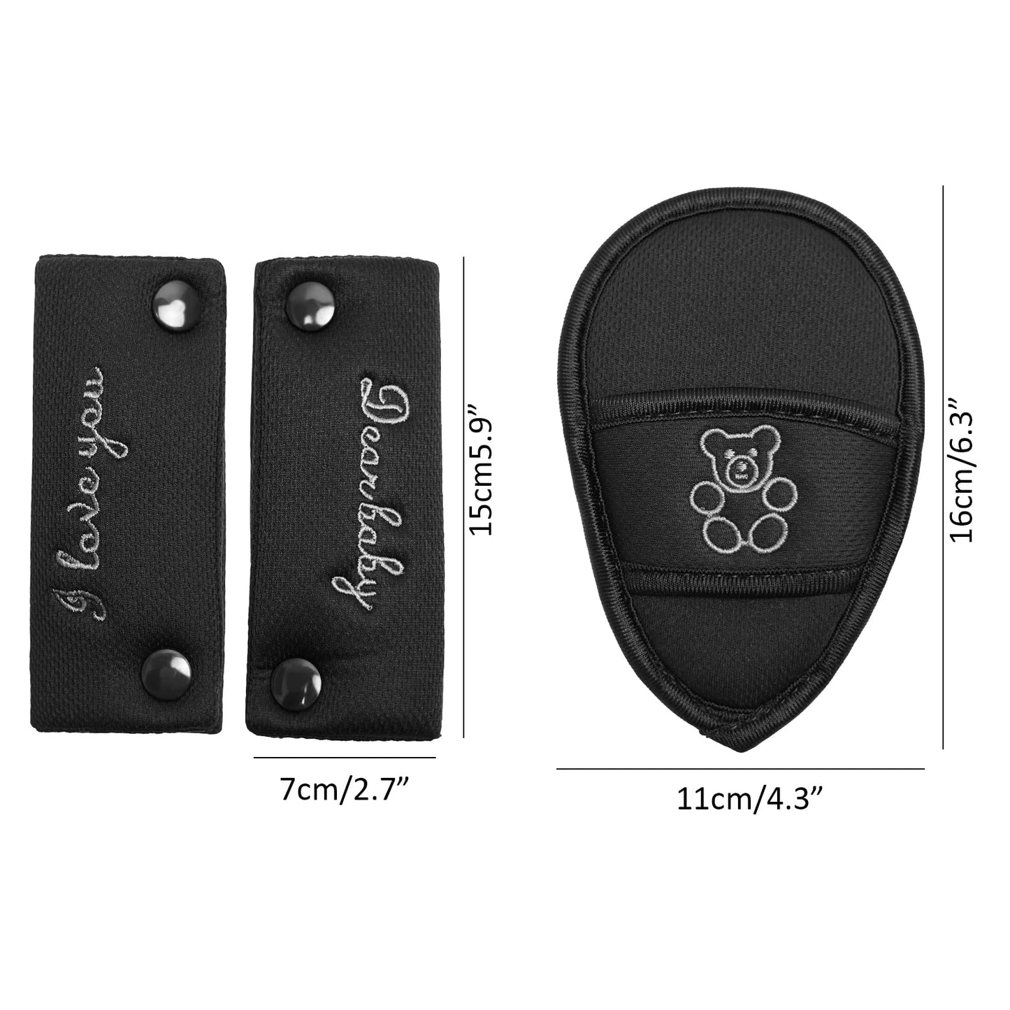 Easicozi Shoulder Crotch Pad Set Compatible With Infant Seat Stroller High Chair, Harness & Strap Comfort Cushion (Small Size)