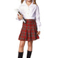 School Girl Top & Skirt Child Costume White And Red