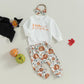 Toddler Baby Girl Boy Halloween Clothes Pumpkin Shirt Ghost Sweatshirt Pants Fall Outfit Baby Halloween Costumes (White Little P