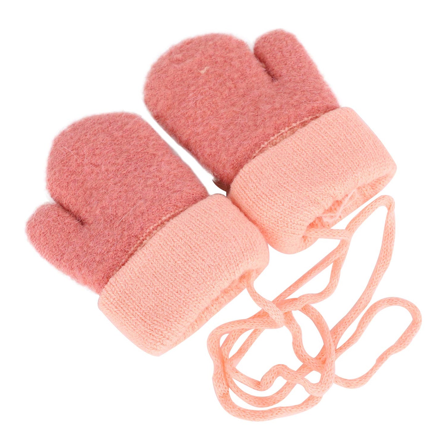 Baby Mittens Warm Mitts Infant Full Finger Gloves Magic Snow Mittens On String