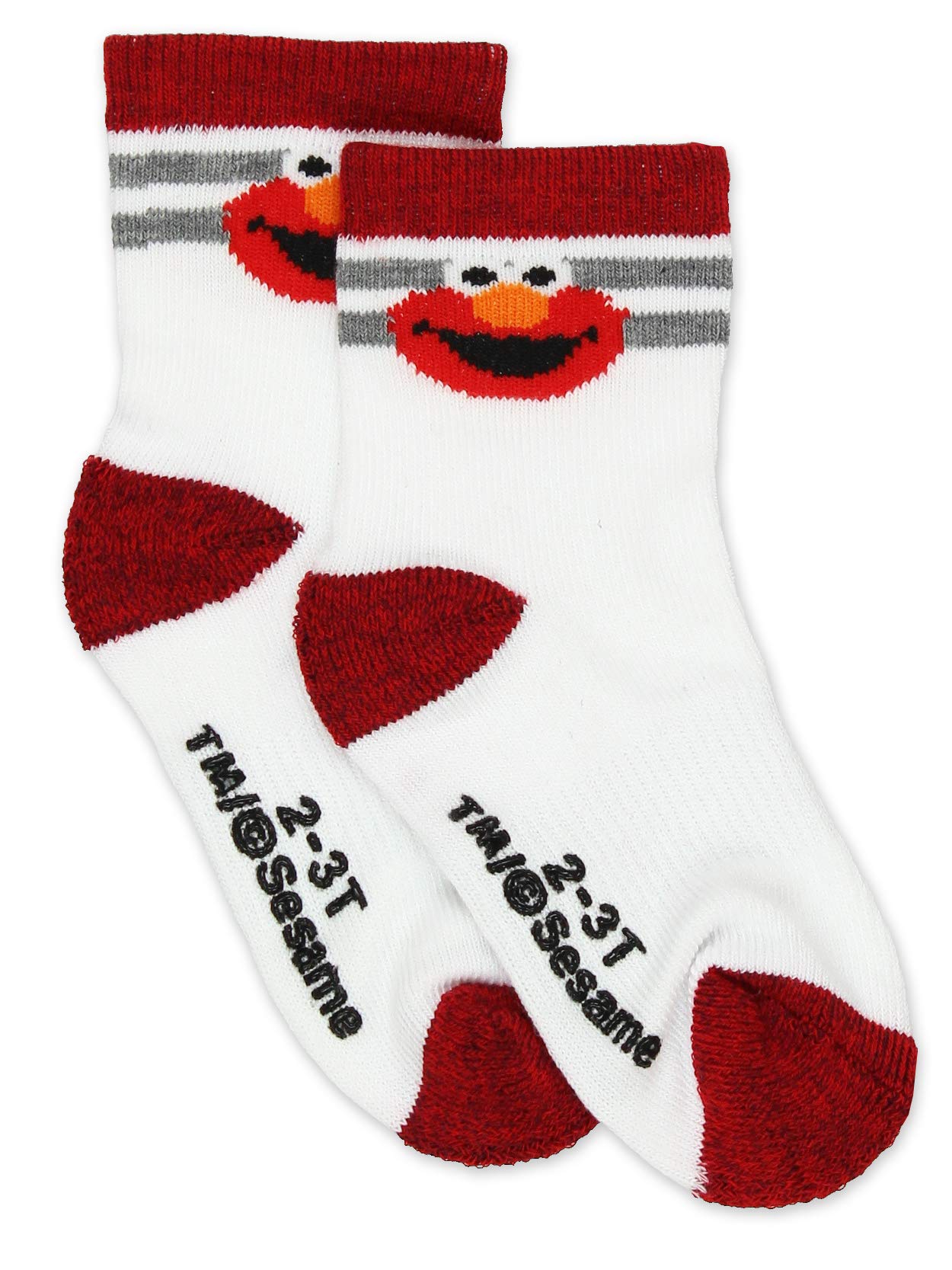 Sesame Street Elmo Baby Toddler Boy'S Girl'S 3 Pack Crew Socks With Grippers (12-24 Months, Red)