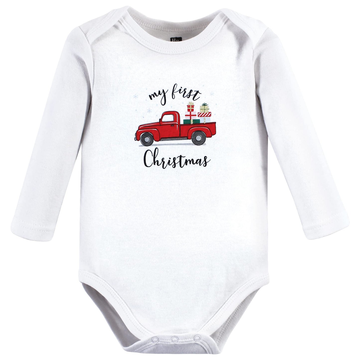 Hudson Baby Unisex Baby Cotton Long-Sleeve Bodysuits, Christmas Gift 3-Pack, 18-24 Months