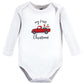 Hudson Baby Unisex Baby Cotton Long-Sleeve Bodysuits, Christmas Gift 3-Pack, 9-12 Months