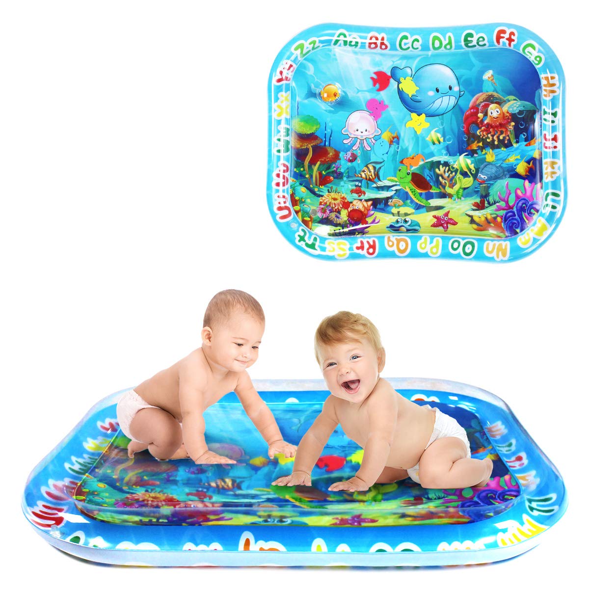 Zhuynxir Extra Big Infant Water Mat, Large Water Play Mat, Seas And Oceans Tummy Baby Toys With Bb Call, Fun Early Development A