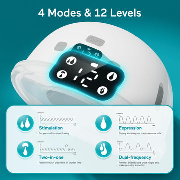 Paruu P16 Hands-Free Electirc Wearable Breast Pump, Strong Suction, Portable Breast Pump, Low Noise, 4 Modes & 12 Levels - 19/21