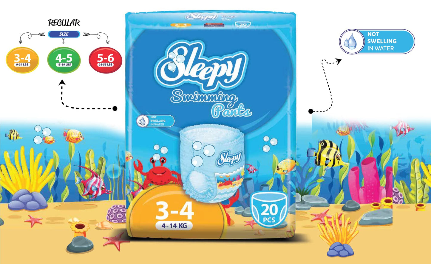Swim Diapers, Swim Pants For Little Swimmers Size 4-5(15-40 Lbs, Count- 17 Pcs), Disposable Diaper For Splashers