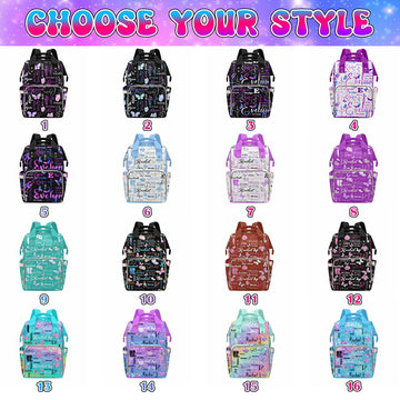 M Yescustom Custom Diaper Bag Backpack For Girls Boys Large Capacity With Pockets Purple Butterfly Personalized Baby Diaper Bags