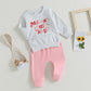 Fall Baby Girl Clothes Mama Daddy Girl Newborn Outfit Winter Infant Sweatshirt Pants Set Toddler Sweatsuit 0-3T (Mamas Bestie-Li