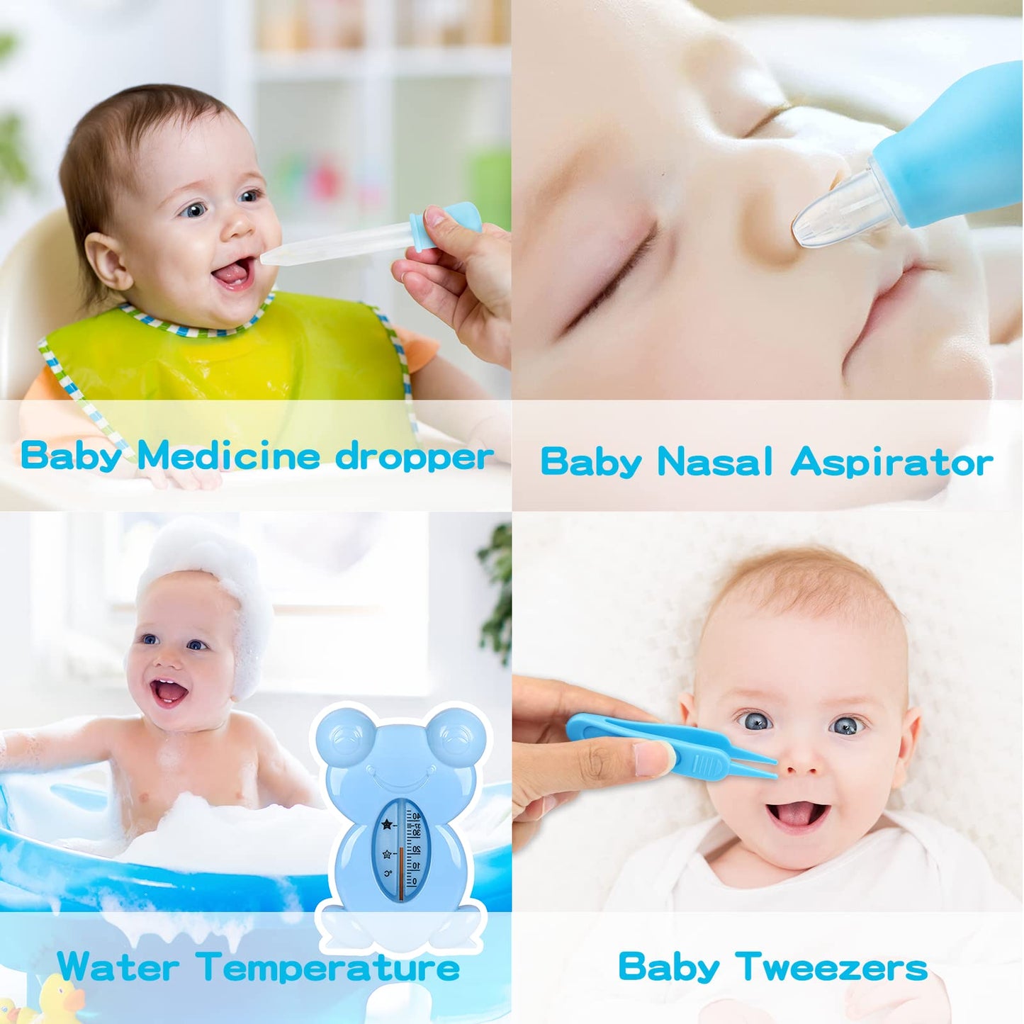 Nasal Aspirator For Baby, Baby Nose Sucker Cleaner,Baby Nail Kit With Baby Nail Clippers, Scissors, Nail File & Tweezers, Baby P