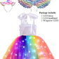 Light Up Unicorn Birthday Decorations For Girls Halloween Christmas Party Outfits Led Kids Princess Flower Tutu Sequin Dress 5 6