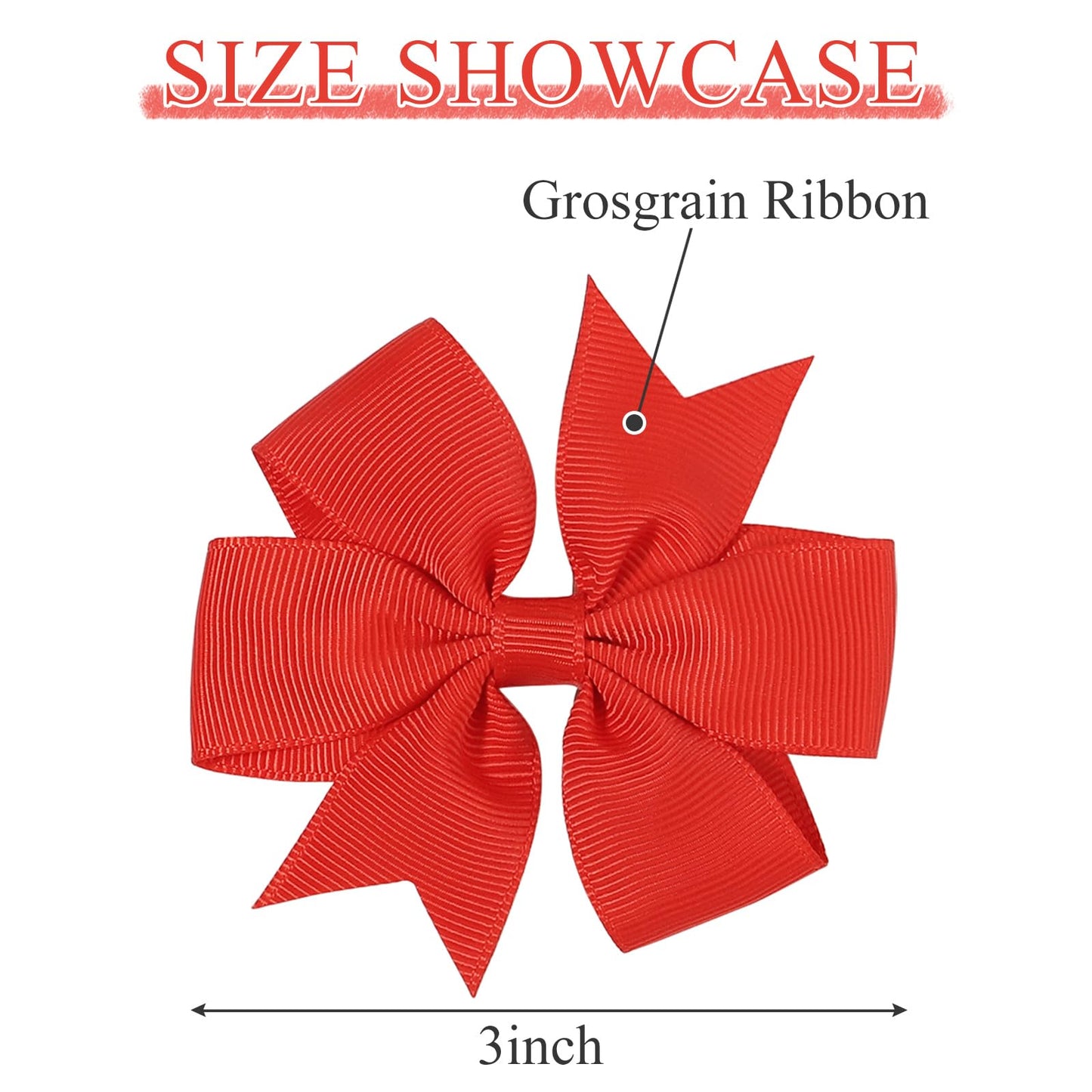 Choicbaby 3 Inches Hair Bows For Girls Red Grosgrain Ribbon Pinwheel Hair Bows Clips Toddler Bows Hair Clips For Birthday Baby S