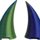 2X Demon Horns For Headset/Cosplay - Made In Usa - 20 Colors (Dual Blue/Lgreen)