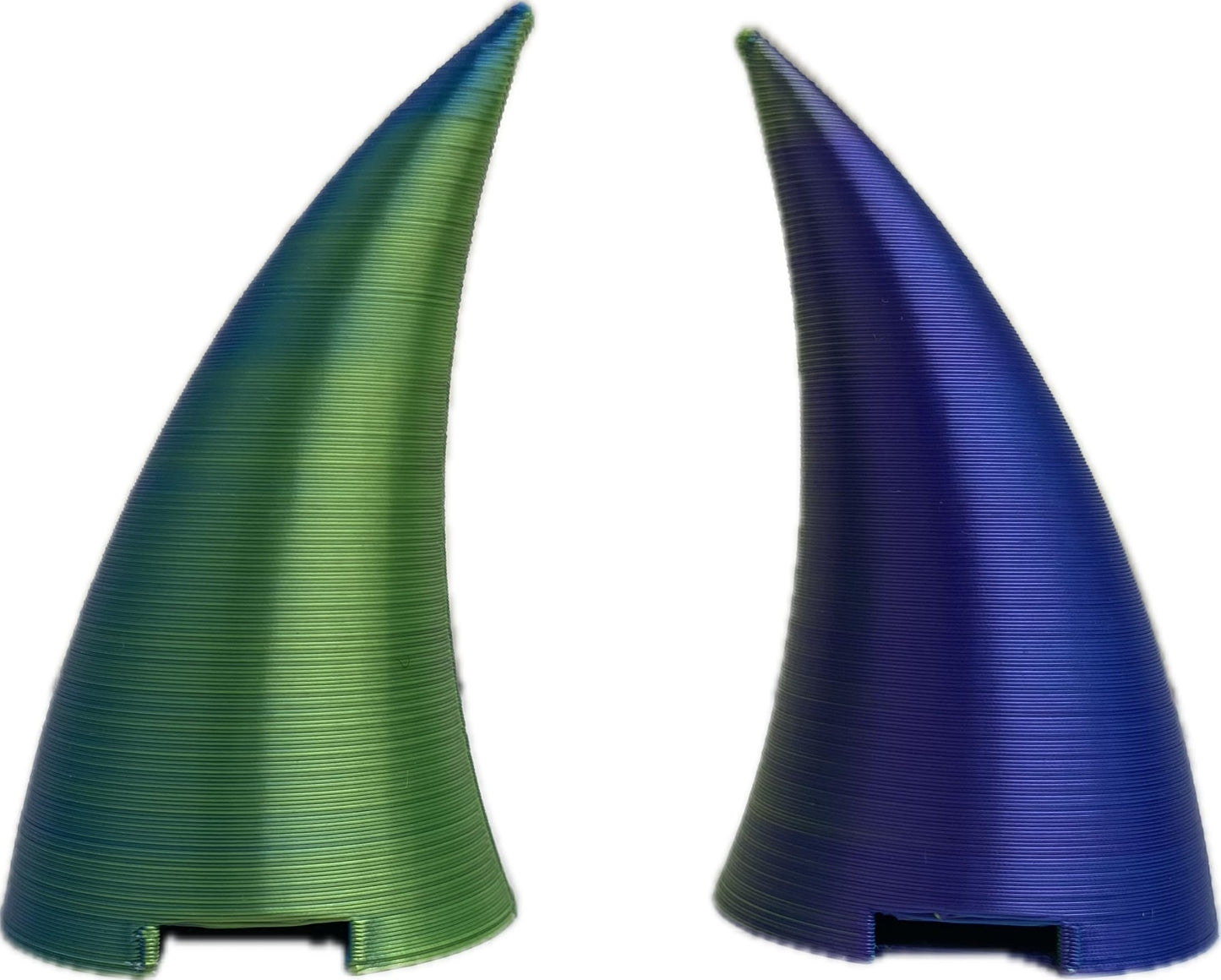 2X Demon Horns For Headset/Cosplay - Made In Usa - 20 Colors (Dual Blue/Lgreen)