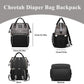 Armbq Leopard Print Diaper Bag Backpack Multi-Function Diaper Bag For Baby Care Waterproof Travel Baby Bag For Mom Coffee