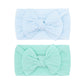 Baby Bling Bows - Newborn To Little Baby Girl Bows, 2 Pack Nylon Super Soft Stretchy Knot Toddler Headbands, Perfect Hair Access