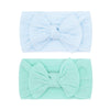 Baby Bling Bows - Newborn To Little Baby Girl Bows, 2 Pack Nylon Super Soft Stretchy Knot Toddler Headbands, Perfect Hair Access