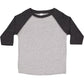 Rabbit Skins Toddler Fine Jersey Raglan 3/4 Sleeve Baseball Tee, Vintage Heather/Vintage Smoke, 2T