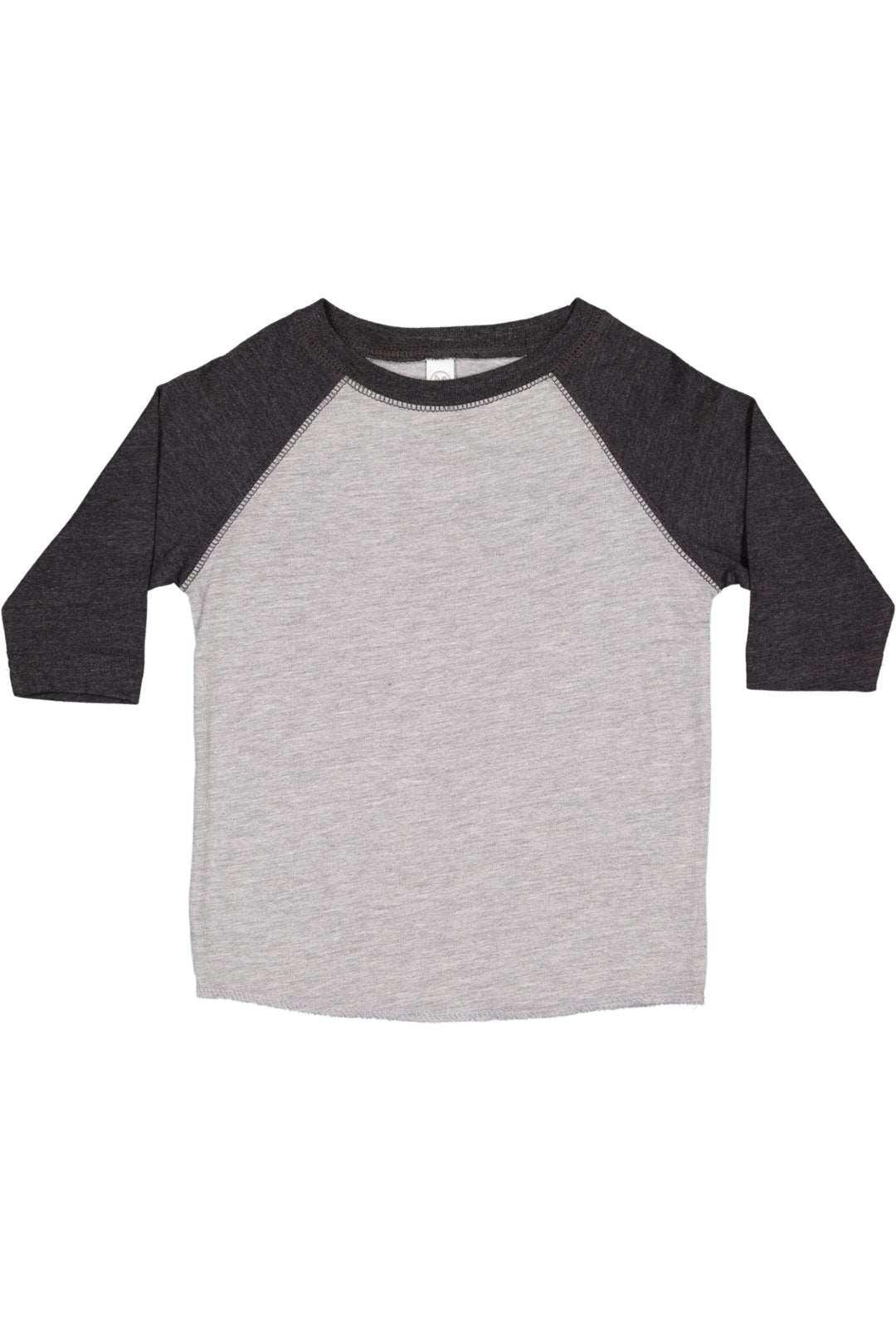 Rabbit Skins Toddler Fine Jersey Raglan 3/4 Sleeve Baseball Tee, Vintage Heather/Vintage Smoke, 2T