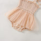 Meihuida Newborn Baby Girl Sleeveless Romper With Headband Summer Clothes Cotton Linen Bodysuit Tulle Tutu Skirt Apricot 0-3 Mon